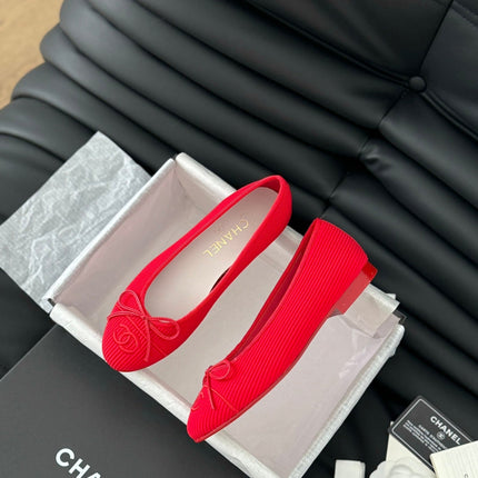 CLASSIC BALLET FLATS CHERRY RED LAMBSKIN