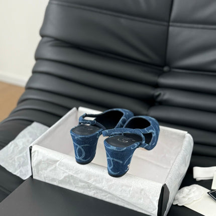 CLASSIC HIGH SLINGBACK NAVY BLUE CALFSKIN