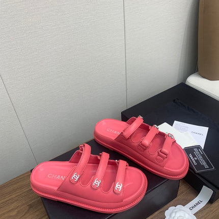 DAD SANDAL IN RED PINK LAMBSKIN MULE