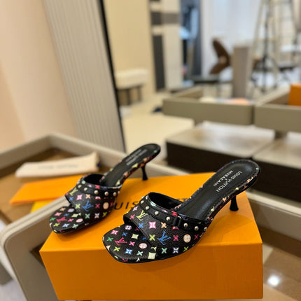 LV X TM 6AM HIGH 4 CM MULE IN BLACK MONOGRAM CALFSKIN