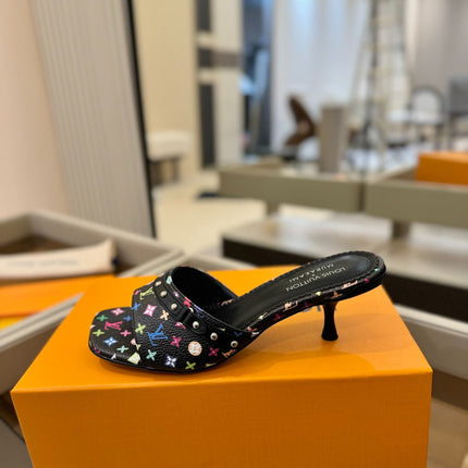 LV X TM 6AM HIGH 4 CM MULE IN BLACK MONOGRAM CALFSKIN