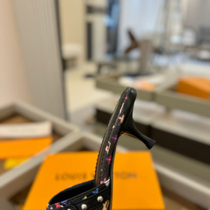 LV X TM 6AM HIGH 4 CM MULE IN BLACK MONOGRAM CALFSKIN