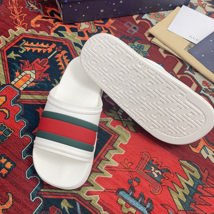 GG WEB SLIDE SANDAL WHITE RUBBER