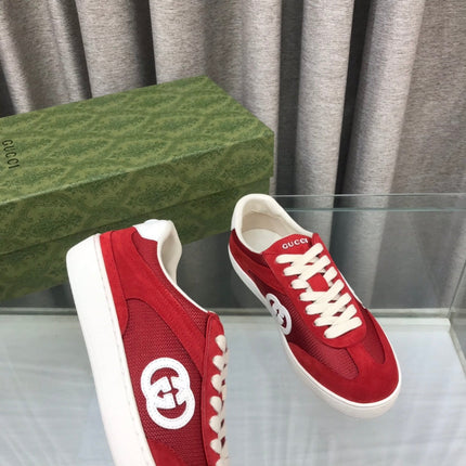 GG INTERLOCKING G SNEAKER CHERRY SUEDE