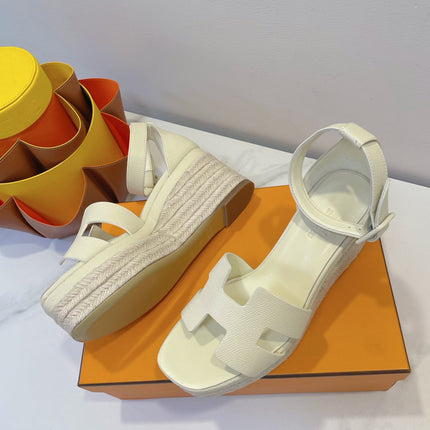 ELDA ESPADRILLE IN WHITE CREAM EPSOM CALFSKIN