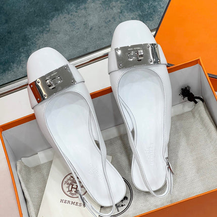 INNOCENTE SLINGBACK WHITE CALFSKIN
