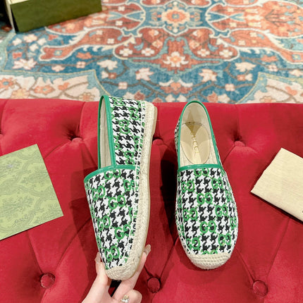 GG ESPADRILLE LOAFER GREEN CANVAS