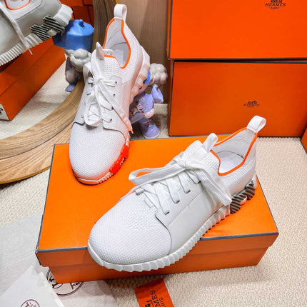 DEPART SLIP-ON SNEAKER IN FULL WHITE KNIT AND CALFSKIN