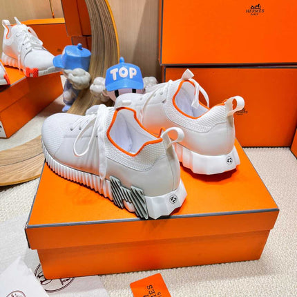 DEPART SLIP-ON SNEAKER IN FULL WHITE KNIT AND CALFSKIN