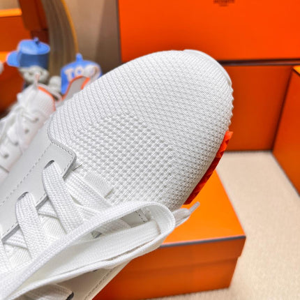 DEPART SLIP-ON SNEAKER IN FULL WHITE KNIT AND CALFSKIN