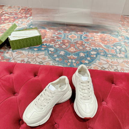 GG RHYTON TRAINER WHITE CALFSKIN WITH DOREMON MOTIF