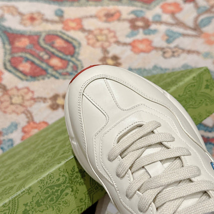 GG RHYTON TRAINER WHITE CALFSKIN WITH DOREMON MOTIF