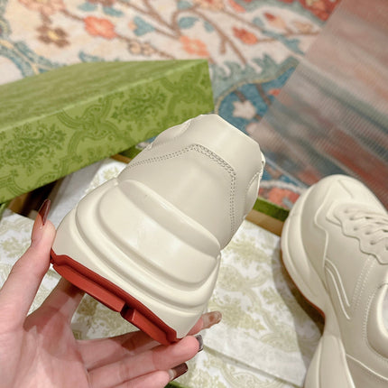 GG RHYTON TRAINER WHITE CALFSKIN WITH DOREMON MOTIF