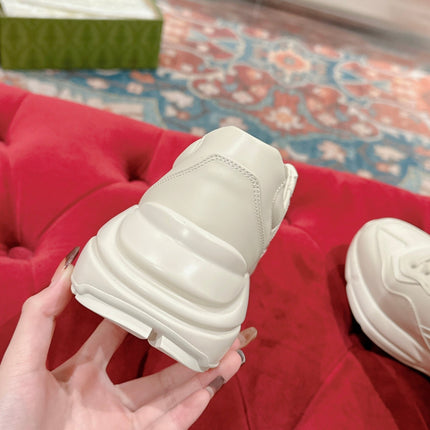 GG RHYTON LOGO TRAINER WHITE CALFSKIN