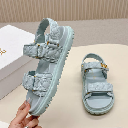DIOR BACK-STRAP SANDALS 25S IN PASTEL BLUE CALFSKIN