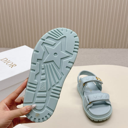 DIOR BACK-STRAP SANDALS 25S IN PASTEL BLUE CALFSKIN