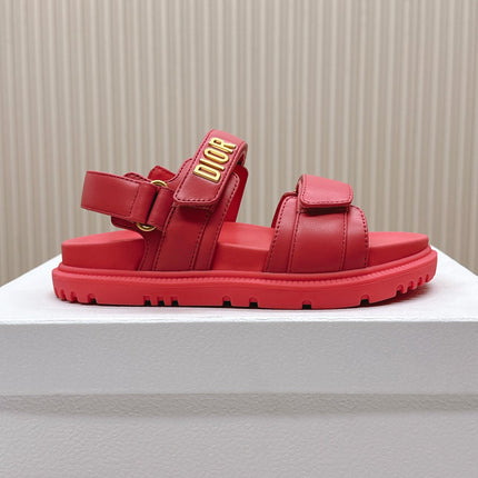 DIOR BACK-STRAP SANDALS 25S IN STRAWBERRY PINK CALFSKIN WITH GOLD HARDWARE