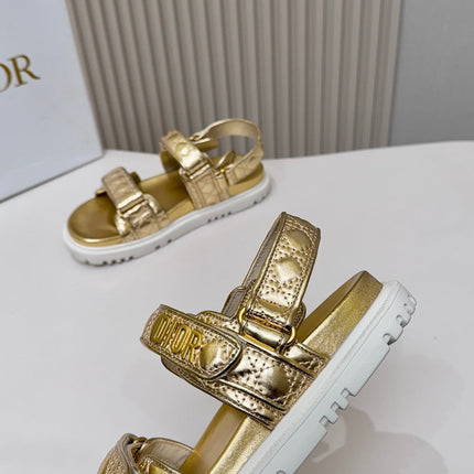 DIOR BACK-STRAP SANDALS 25S IN GOLD CALFSKIN