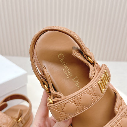 DIOR BACK-STRAP SANDALS 25S IN BROWN CALFSKIN