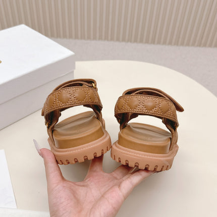 DIOR BACK-STRAP SANDALS 25S IN BROWN CALFSKIN
