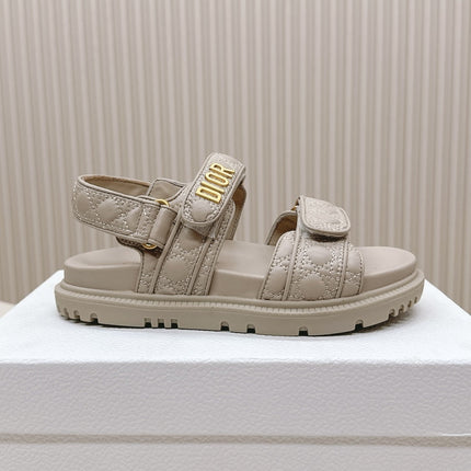 DIOR BACK-STRAP SANDALS 25S IN LIGHT BEIGE CALFSKIN