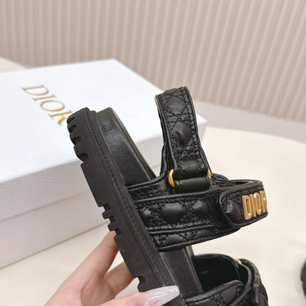 DIOR BACK-STRAP SANDALS 25S IN BLACK CALFSKIN