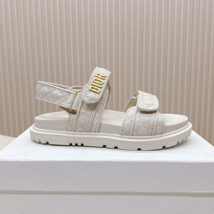 DIOR BACK-STRAP SANDALS 25S IN CREAM WHITE CALFSKIN