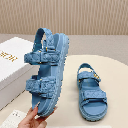 DIOR BACK-STRAP SANDALS 25S IN OCEAN BLUE CALFSKIN
