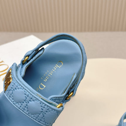 DIOR BACK-STRAP SANDALS 25S IN OCEAN BLUE CALFSKIN