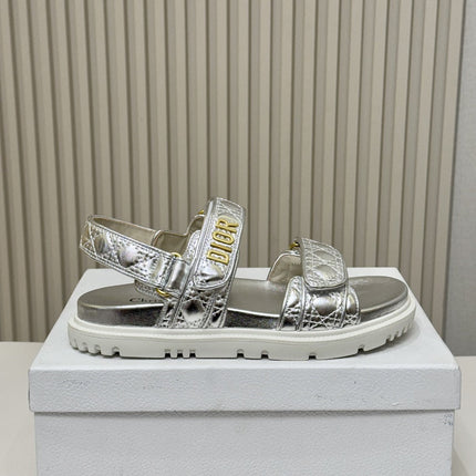 DIOR BACK-STRAP SANDALS 25S IN SILVER CALFSKIN