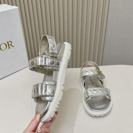 DIOR BACK-STRAP SANDALS 25S IN SILVER CALFSKIN