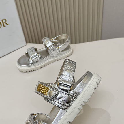 DIOR BACK-STRAP SANDALS 25S IN SILVER CALFSKIN