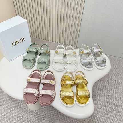 DIOR BACK-STRAP SANDALS 25S IN GOLD CALFSKIN