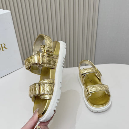 DIOR BACK-STRAP SANDALS 25S IN GOLD CALFSKIN