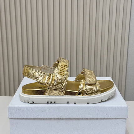 DIOR BACK-STRAP SANDALS 25S IN GOLD CALFSKIN