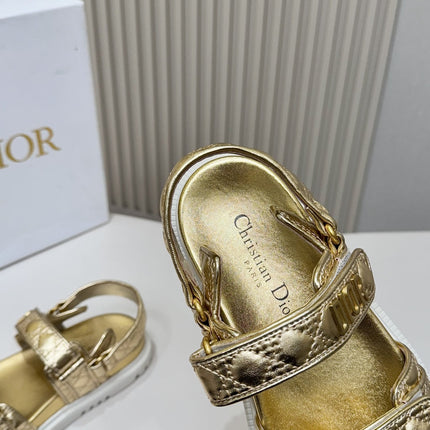 DIOR BACK-STRAP SANDALS 25S IN GOLD CALFSKIN