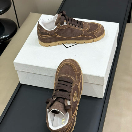 PRA TRAIL FADED SUEDE SNEAKERS BROWN