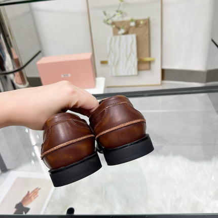 PENNY LOAFERS IN BROWN BLENDED CALFSKIN