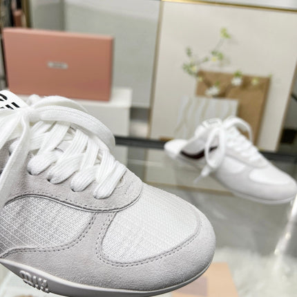 GYMNASIUM SNEAKERS MULES LIGHT GREY SUEDE AND WHITE TECHNICAL FABRIC