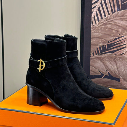 JILL 60 ANKLE BOOT IN BLACK SUEDE
