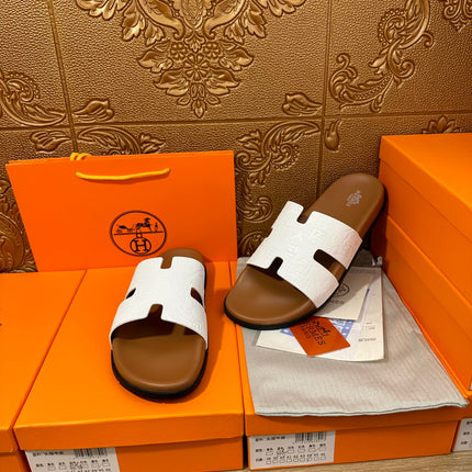 HM IZMIR SLIPPER WHITE CALFSKIN