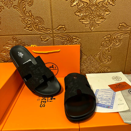 HM IZMIR SLIPPER BLACK CALFSKIN
