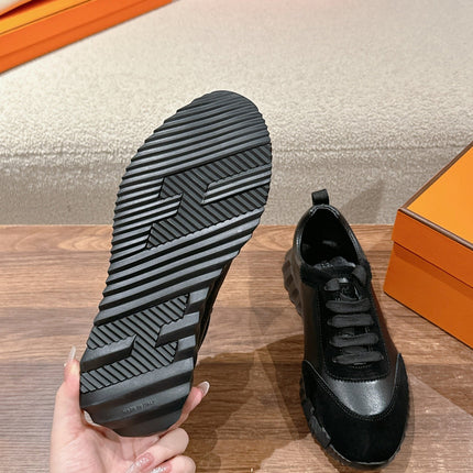 MAINLAND SNEAKER IN FULL BLACK SUEDE AND CALFSKIN