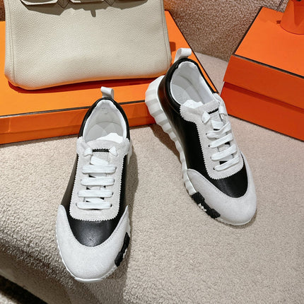 MAINLAND SNEAKER IN PALE GRAY SUEDE AND BLACK CALFSKIN