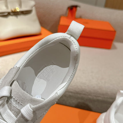 MAINLAND SNEAKER IN PALE GRAY SUEDE AND WHITE CALFSKIN 959308