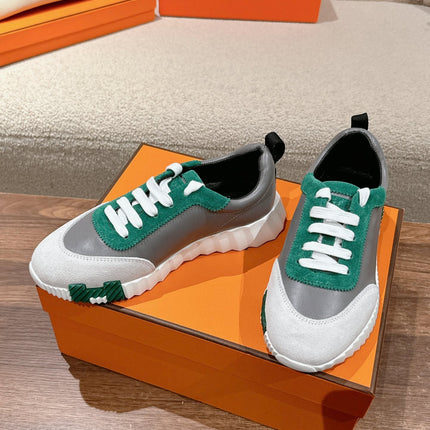 MAINLAND SNEAKER IN PALE GRAY SUEDE AND MOUSE GRAY CALFSKIN