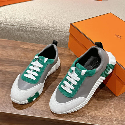 MAINLAND SNEAKER IN PALE GRAY SUEDE AND MOUSE GRAY CALFSKIN