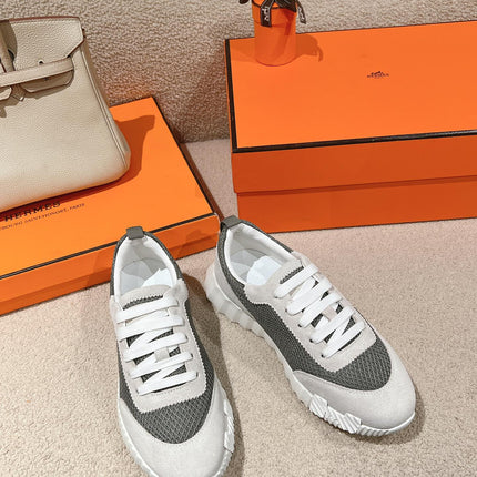 MAINLAND SNEAKER IN PALE GRAY SUEDE AND SMOKE GRAY BREATHABLE MESH FABRIC