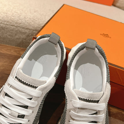 MAINLAND SNEAKER IN PALE GRAY SUEDE AND SMOKE GRAY BREATHABLE MESH FABRIC