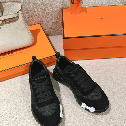 MAINLAND SNEAKER IN BLACK SUEDE AND BREATHABLE MESH FABRIC